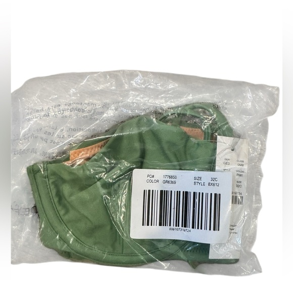 J Crew Green Underwire Swim Top with Adjustable Straps NWT 32C - Picture 5 of 5